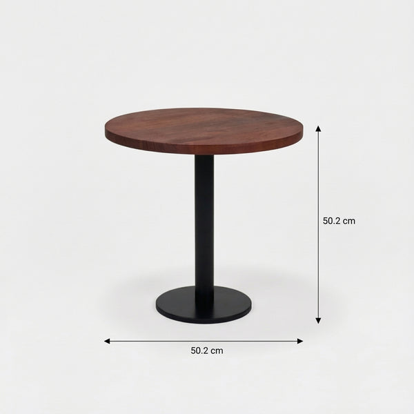 Joyce Side Table With Wooden Top - Black & Walnut