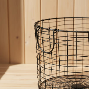 Beni Metal Storage Basket, Set Of 2 - Black