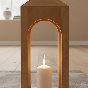 Era Wooden Lantern, Medium - Natural