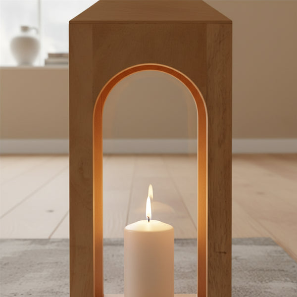 Era Wooden Lantern, Medium - Natural