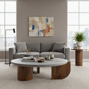 Eden Table Set - Grey & Walnut