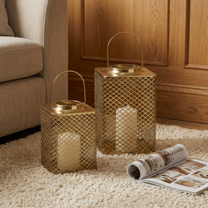 Joris Metal Lanterns, Set of 2 - Gold