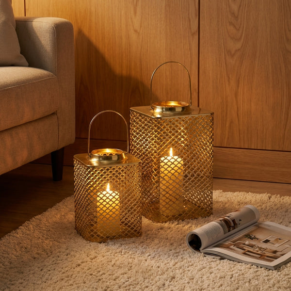 Joris Metal Lanterns, Set of 2 - Gold