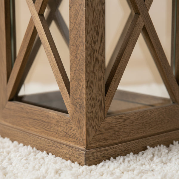 Eon Wooden Lanterns, Set of 3 - Natural