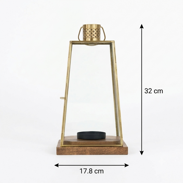 Oma Metal Lantern, Small - Gold