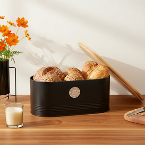 Penta Storage Box With Wooden Lid - Black