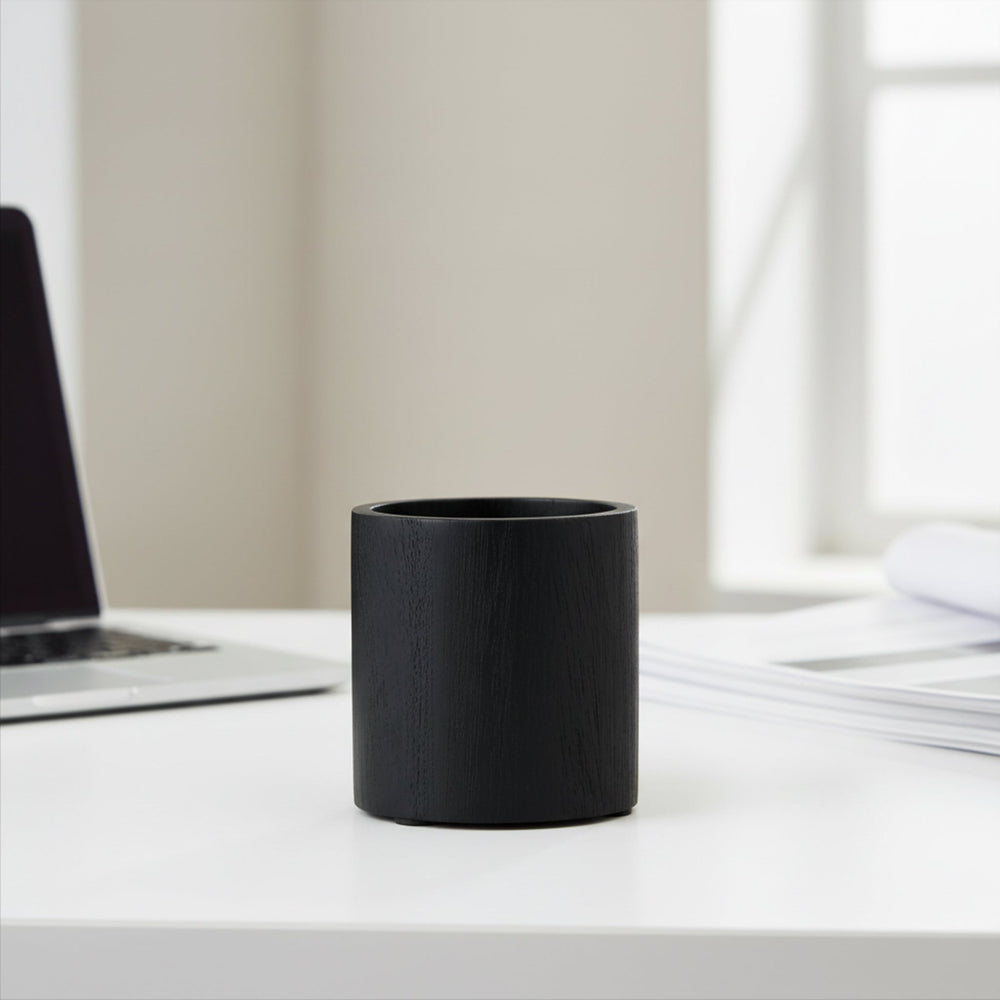 Adel Wooden Pen Holder - Black
