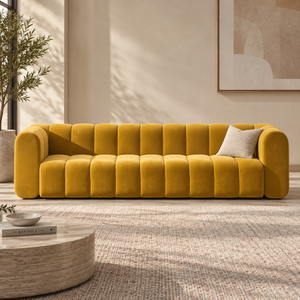 Yawalrack Modern Velvet Upholstered Sofa 3-Seater Sofa Luxury Sofa