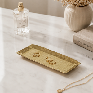 Relish Rectangular Metal Platter, Small - Gold