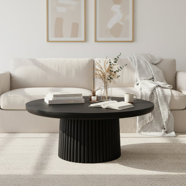 Agnus Coffee And Side Table, Set of 3 - Black