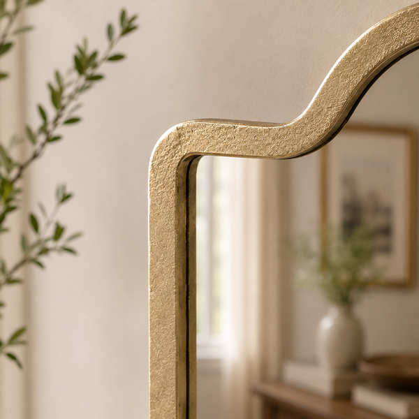Mirza Wall Mirror With Metal Frame - Gold