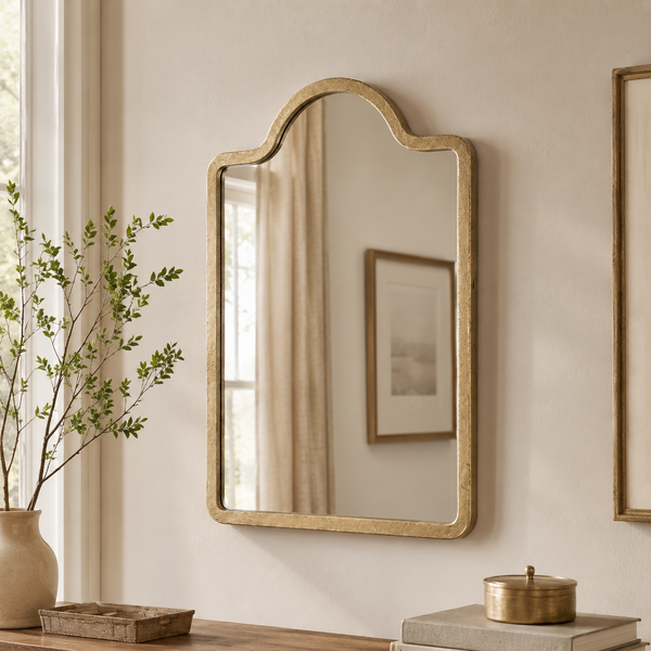 Mirza Wall Mirror With Metal Frame - Gold