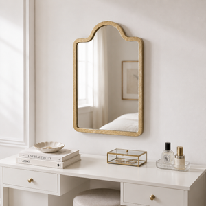 Mirza Wall Mirror With Metal Frame - Gold