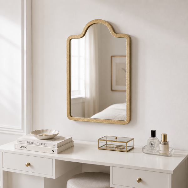 Mirza Wall Mirror With Metal Frame - Gold