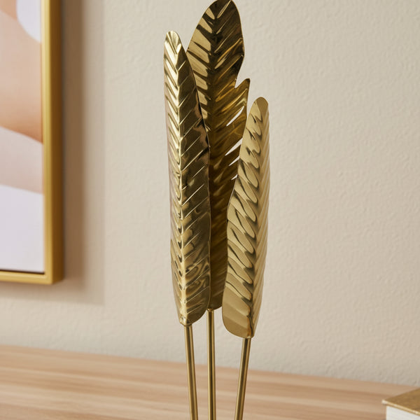 Rish Metal Decorative Accent With Marble Base - Gold