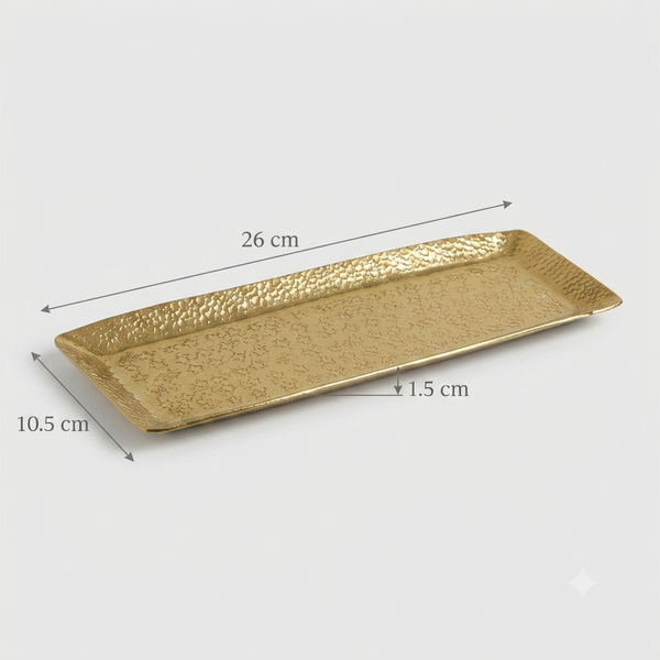 Relish Rectangular Metal Platter, Small - Gold