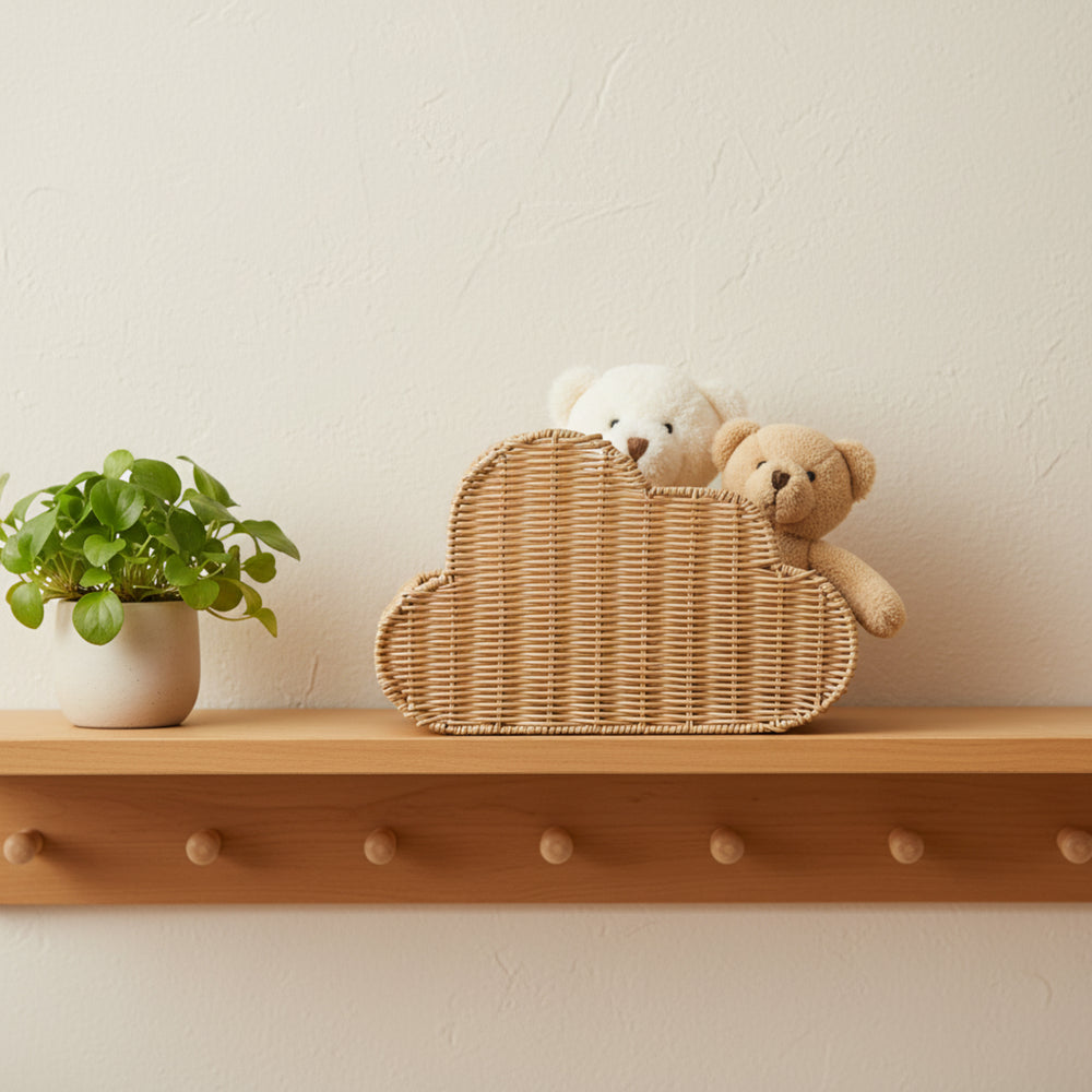 Haze Metal & Rattan Storage Basket - Natural