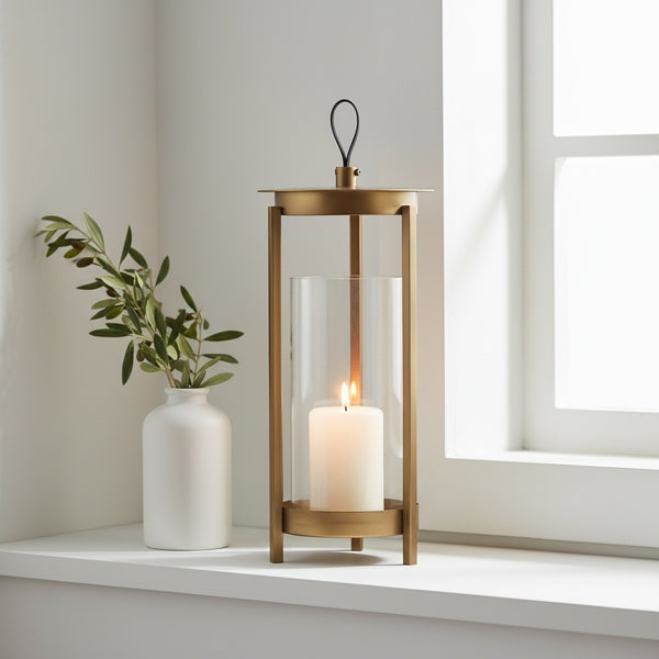 Cesca Metal Lantern, Small - Brown
