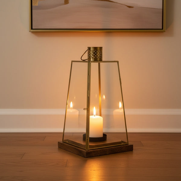 Oma Metal Lantern, Large - Gold