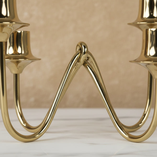 Bezel Metal Candle Holder, Gold