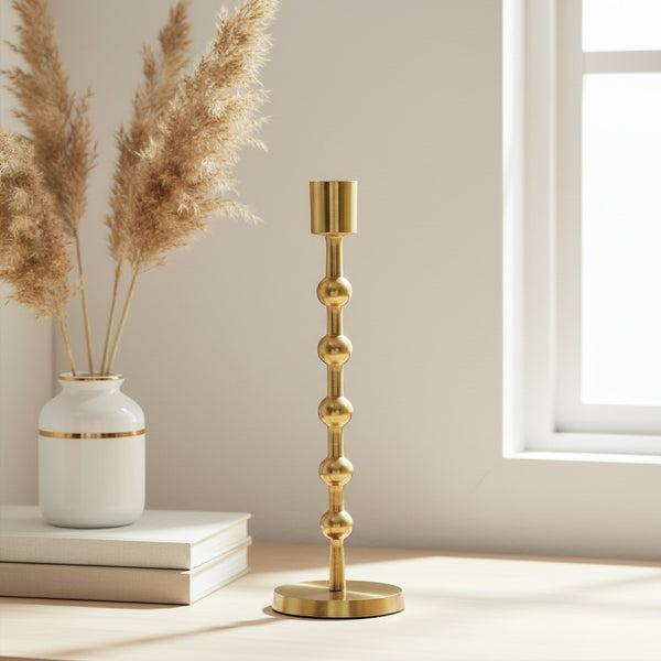 Nodes Metal Candle Holders, Set of 2 - Gold