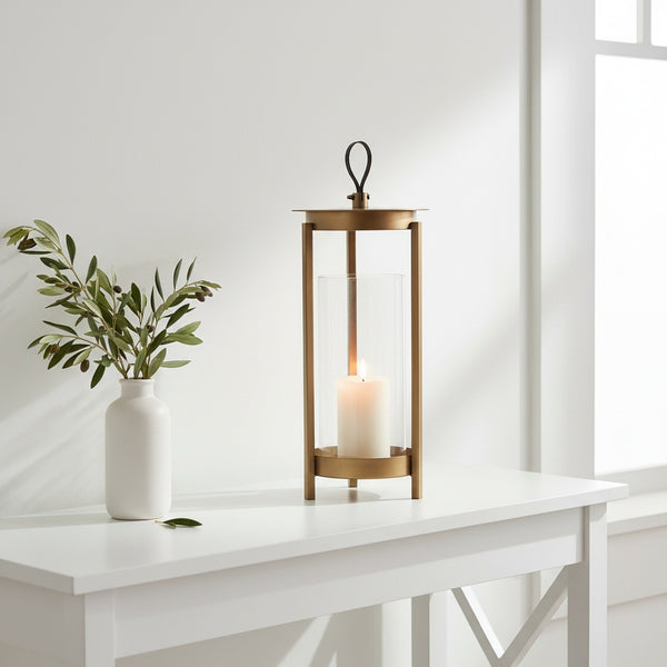 Cesca Metal Lantern, Large - Brown