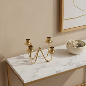 Bezel Metal Candle Holder, Gold