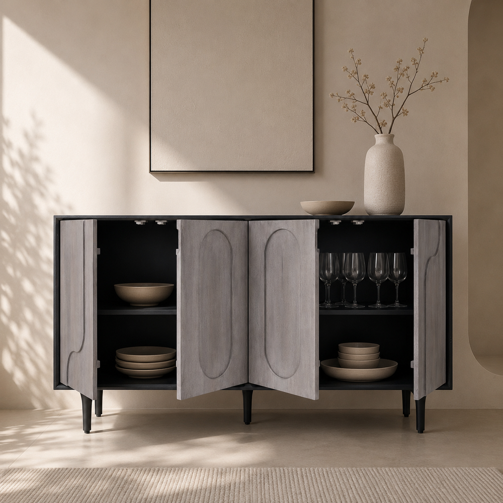 Roy Sideboard - Grey & Black