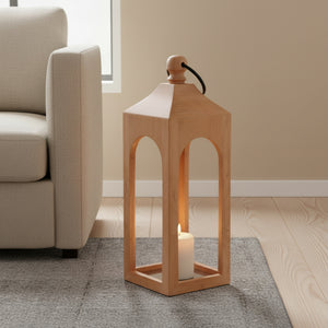 Era Wooden Lantern, Medium - Natural