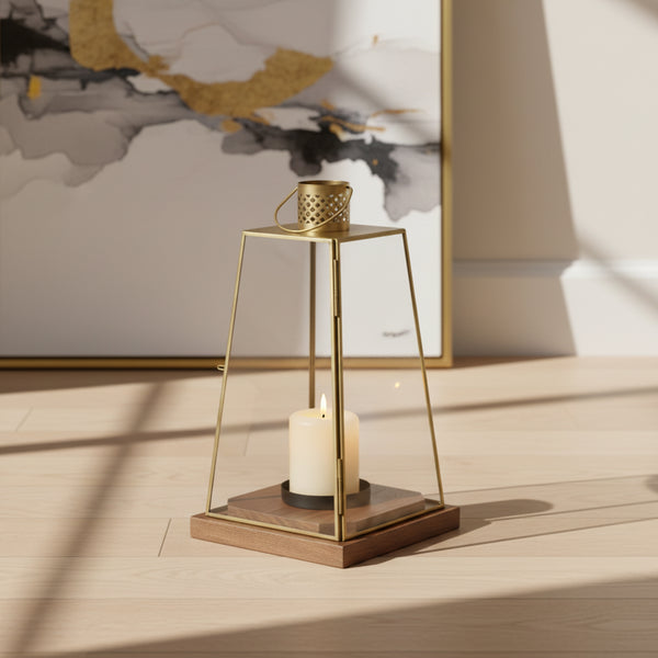 Oma Metal Lantern, Large - Gold