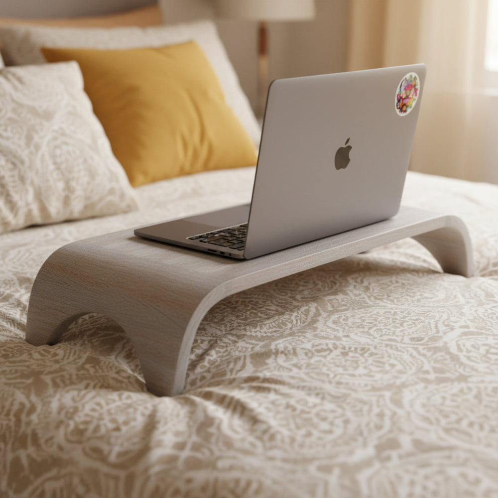 Revo Wooden Laptop Stand - Whitewash