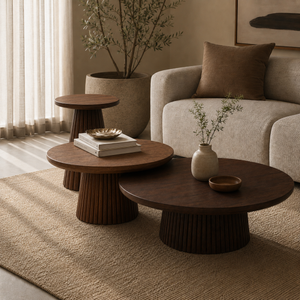 Agnus Table, Set of 3 - Walnut