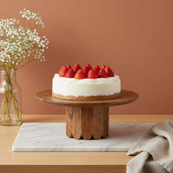Ash Wooden Cake Stand, Medium - Natural