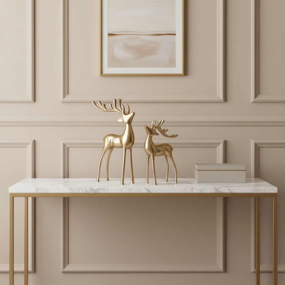 Vixen Metal Decorative Accent Reindeer Set - Gold