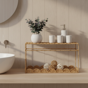 Trellis Rattan Storage Rack - Natural