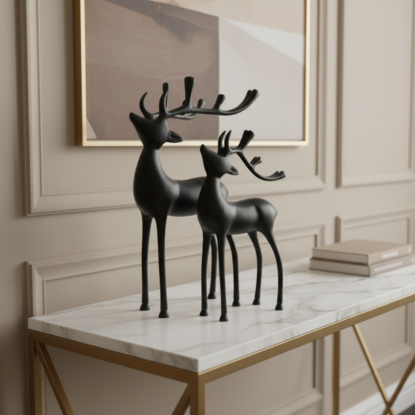 Vixen Metal Decorative Accent Reindeer Set - Black